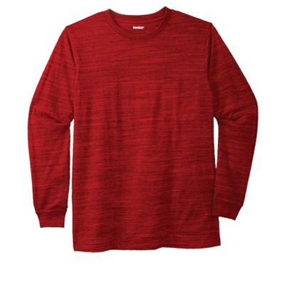 KingSize Men's Big & Tall Shrink-Less Lightweight Long-Sleeve Crewneck Pocket T-Shirt