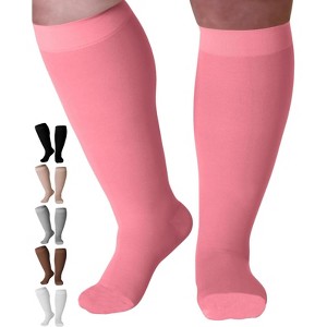 Mojo Compression Socks – Men's & Women's Wide Calf Compression Socks – 20-30mmHg Firm Support – AB201-3 - 1 of 4