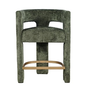 Jofran,Gwen Modern Luxury Jacquard Fabric Upholstered Sculpture Counter Stool - 1 of 4