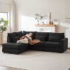 100.2” Convertible L-Shaped Linen Sofa with Ottoman - Plastic Legs, 5 Cushions, 4 Lumbar Pillows, Comfortable Combo for Living Room - 2 of 4