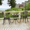 Whizmax 3-Piece Outdoor Cast Aluminum Bistro Set - Rust-Resistant Patio Table & Chairs with Umbrella Hole, for Garden, Balcony, Backyard - 4 of 4