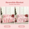 Snuggle Sac Pink Bow Throw Blanket Soft Reversible Knit Blankets 50*60" - 4 of 4