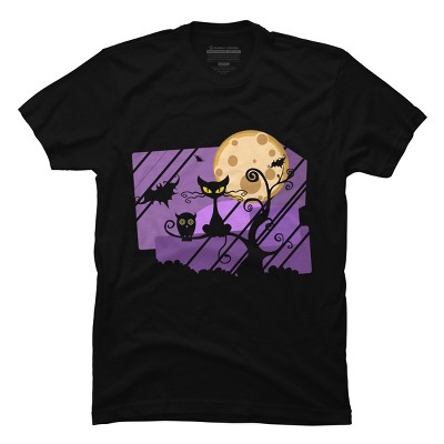Men's Design By Humans Night Halloween moon By ChadiElHanchi T-Shirt