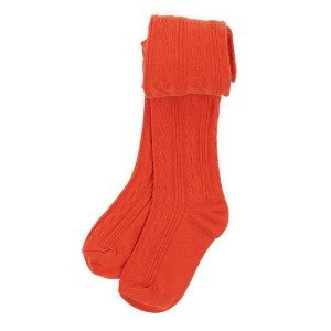 Leveret Girls Classic Solid Color Cable Knit Tights - 1 of 1
