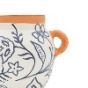 Blue Floral Suzani Bud Vase Terracotta by Foreside Home & Garden - 4 of 4