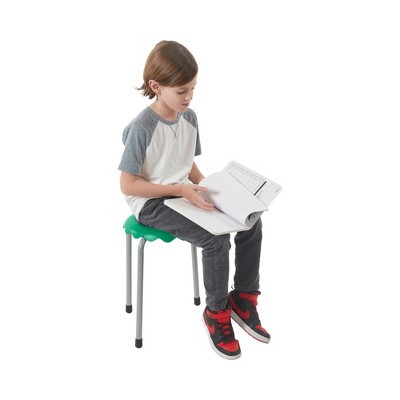 Emerald Green Stackable Plastic Stools with Steel Legs, 8-Piece Set