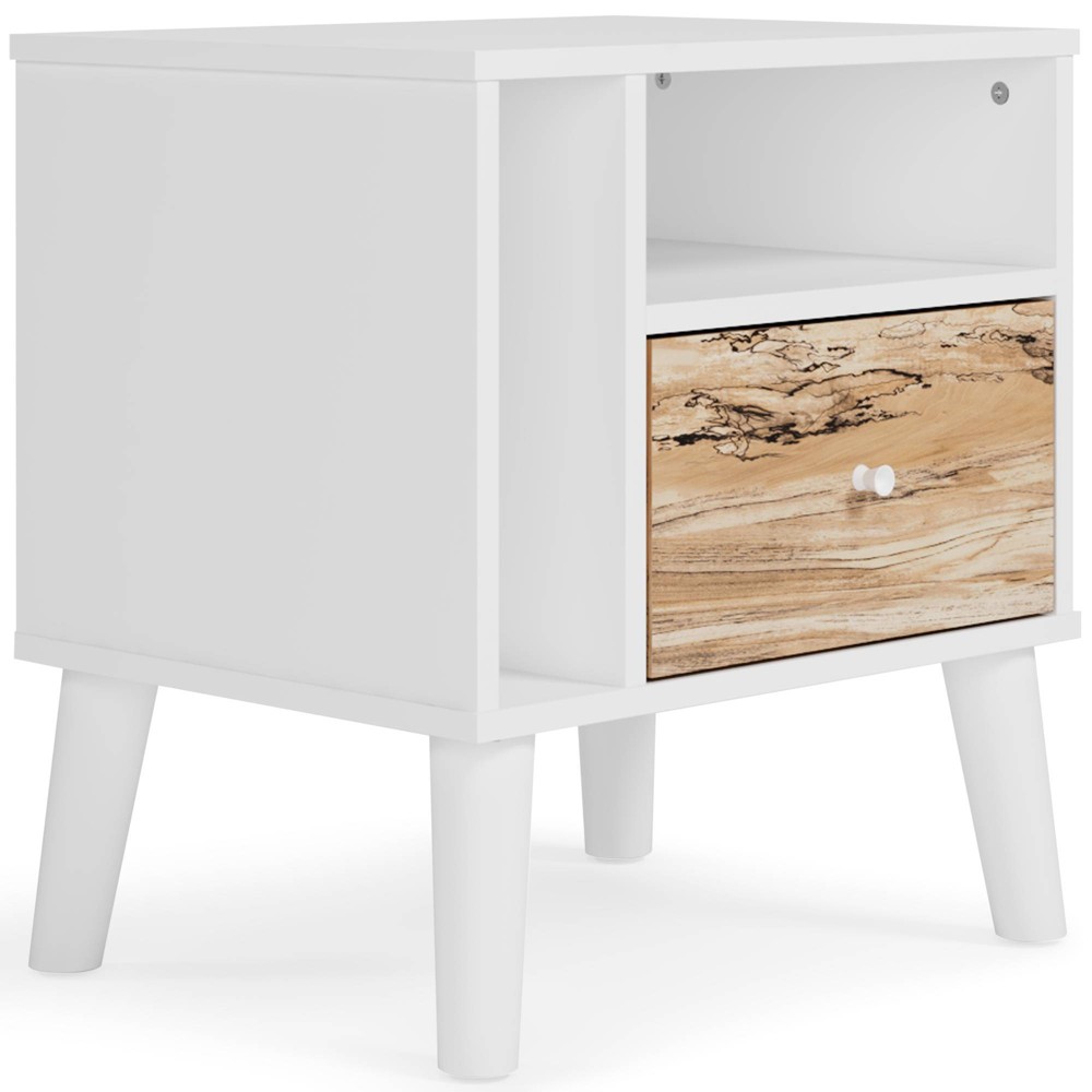 Photos - Storage Сabinet Piperton Nightstand White - Signature Design by Ashley: Matte Finish, Storage Shelf, Splay Legs