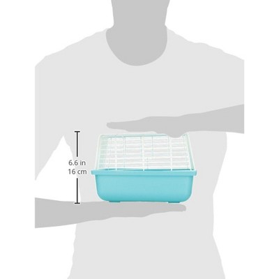 Small Blue Plastic Travel Cage for Birds and Small Animals