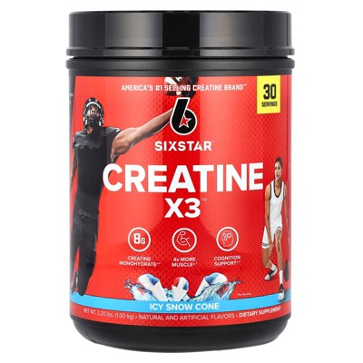 SIXSTAR Creatine X3, Icy Snow Cone, 2.2 lbs (1 kg)