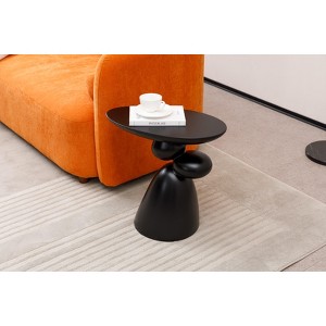MAYEERTY Modern End Table, Fiberglass Side Table with Decoration, for Living Room, Bedroom, Guestroom - 1 of 4