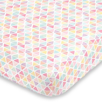 NoJo Watercolor Rainbow Mosaic Super Soft Fitted Crib Sheet