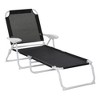 TIRAMISUBEST 4-Position Reclining Chaise Lounge - Outdoor Patio Chair with Armrests & Breathable Mesh, Adjustable Tanning Chair (Black) - 4 of 4
