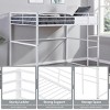 INFURNIC Beds Metal Loft Bed Twin Size with Safety Guardrails Flat Ladder and Under-Bed Storage for Kids Teens, White, 77.36"*41.34"*62.2" - 2 of 4