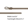 Elerevyo Women's Faux Leather Skinny Belt for Dress Adjustable Knotted Thin Waist Belts - 3 of 4