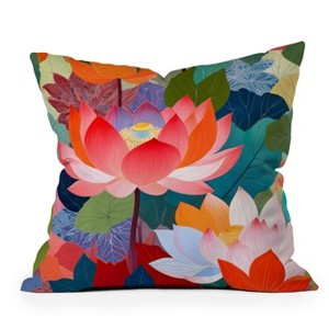 Deny Designs 26"x26" 83 Oranges The Enchanted Lotus Garden Throw Pillow - 1 of 4