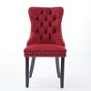 Akoasm Set of 2 Modern Velvet Upholstered Dining Chairs, Armless Chair with Wood Legs For Dining Room-Red - 4 of 4