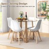 Tangkula 5 PCS Dining Table Set for 4 w/ Solid Wood Legs Tempered Glass Tabletop Modern White - 3 of 4