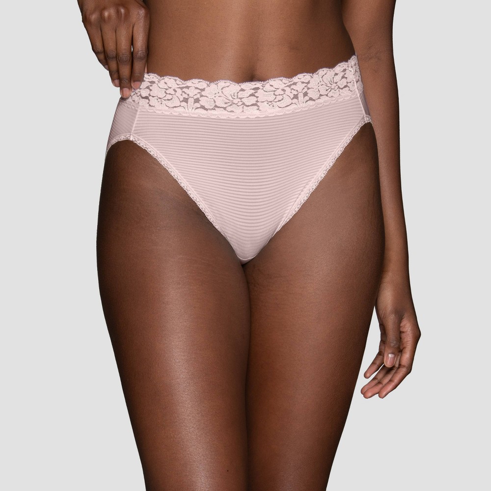 Vanity Fair Lingerie Women's Flattering Lace Hi-Cut Underwear - Light Pink 6