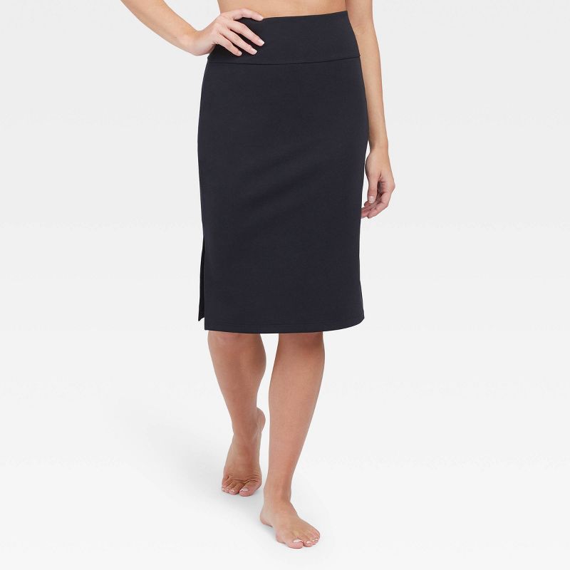 Assets by Spanx Women's Ponte Side Slit Skirt, 3 of 7