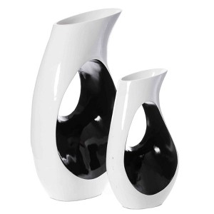 Uniquewise Tall Modern floor vase, White Unique Trumpet Floor Vase, Home Interior Decoration - 1 of 4