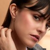 RS Pure by Ross-Simons 0.30 ct. t.w. Ruby and .10 ct. t.w. Diamond Paper Clip Link Hoop Earrings in 14kt Yellow Gold - 2 of 4