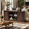 Vynxaria 65-Inch Solid Wood TV Cabinet Double-Layer Storage Sliding Doors, Modern Living Room Furniture, 300LBS TV Capacity - 2 of 4