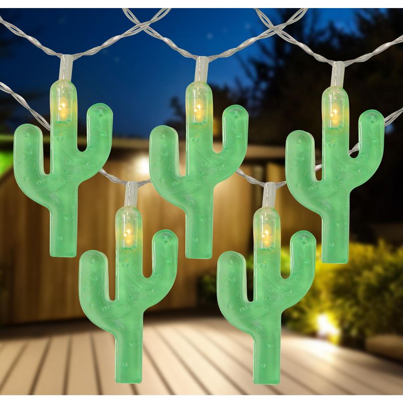Northlight 10ct Battery Operated Cactus Summer LED String Lights Warm White - 4.5' Clear Wire, 2 of 6
