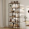 Bookshelf 6 Tier Tall Bookcase Industrial Bookshelves Oval Vintage Bookshelf Metal Frame Unique Display Shelf Storage - 3 of 4