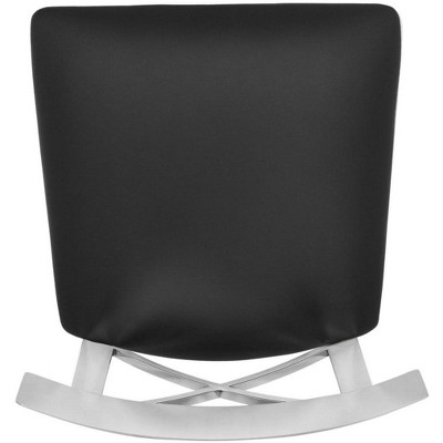 Elegant 39'' Black Leather & Chrome Stainless Steel Bar Stool