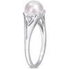 EVERLY JEWELRY |Sterling Silver 0.02 CT TW Diamond 7 - 7.5 MM Black Freshwater Cultured Pearl Fashion Ring - 2 of 4
