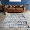 LunaLulink The blue and cream woven rug is easy to clean and stain and fade resistant. - 4 of 4