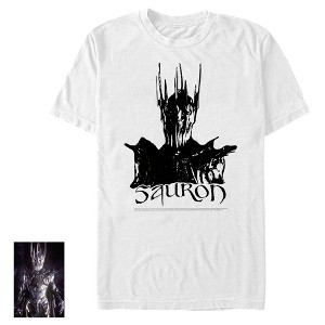 Men's Lord of the Rings Fellowship of the Ring Sauron Black and White T-Shirt - 1 of 4