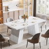 Tribesigns Modern Dining Table for 6 People, 63" Faux Marble Rectangular Dinning Table with Wooden Base - 2 of 4