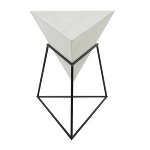 Modern Wood Accent Table with Metal Stand – Olivia & May - 1 of 4