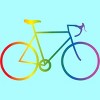 Adult Design By Humans Rainbow Bike Cyclist Pride By Bonganva Racerback Tank Top - 2 of 2