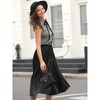 INSPIRE CHIC Women's Bow Tie Neck Vintage Ruffle Sleeveless Gingham Plaid Shirt - 3 of 4
