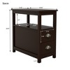 Vynxaria Narrow End Table with Drawers & Open Shelf ?¡§C Versatile Storage Solution - 3 of 4