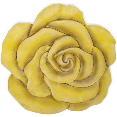 Nat & Jules Rose Flower Shaped Dimensional Indoor Outdoor 12 inch Cast Resin Decorative Garden Stepping Stone, Patio, Walkway Sculpture Yard Art,