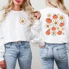 Simply Sage Market Women's Graphic Sweatshirt Distressed Flowers and Pumpkins Front and Back - 3 of 4