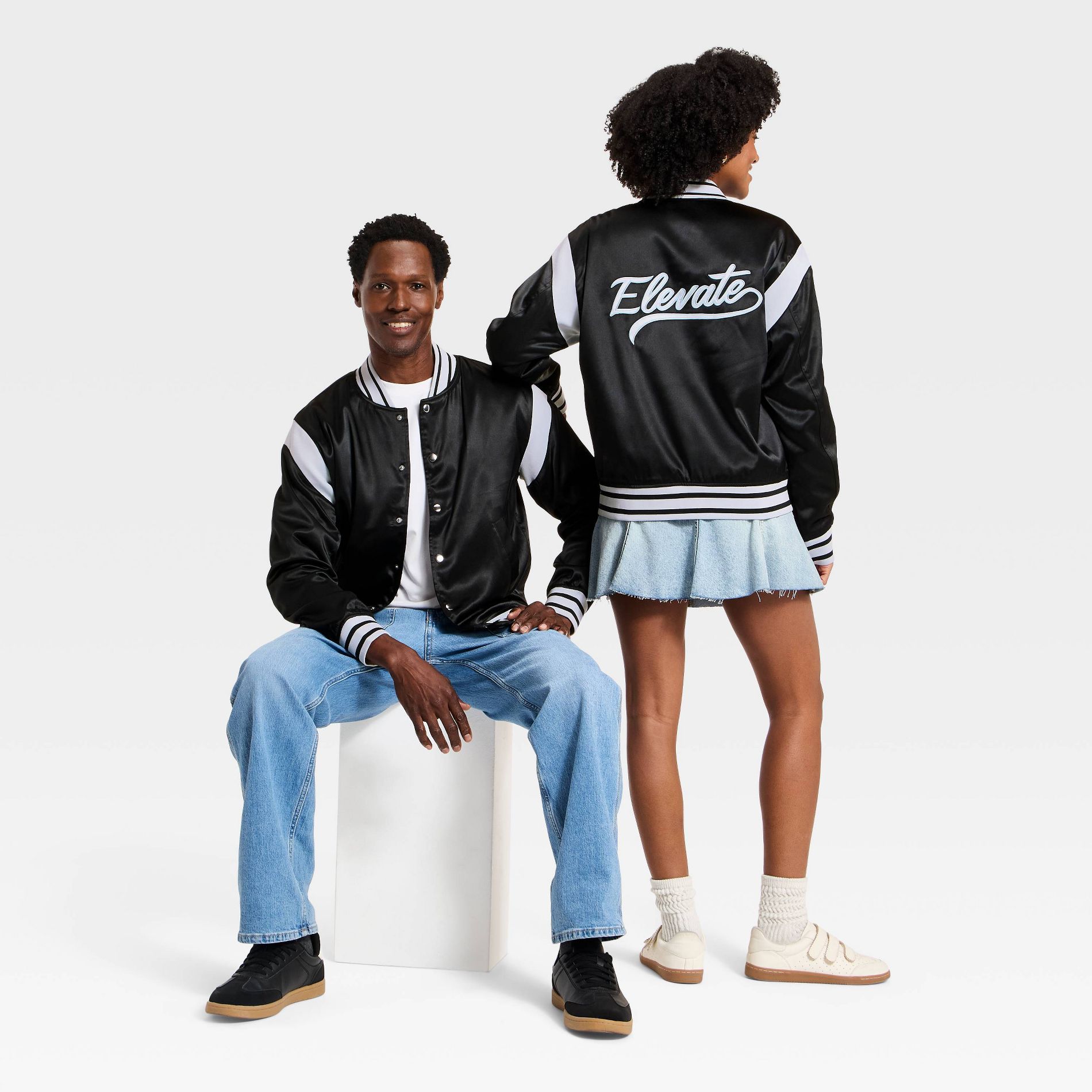 Black History Month Adult Satin Bomber Jacket - Black