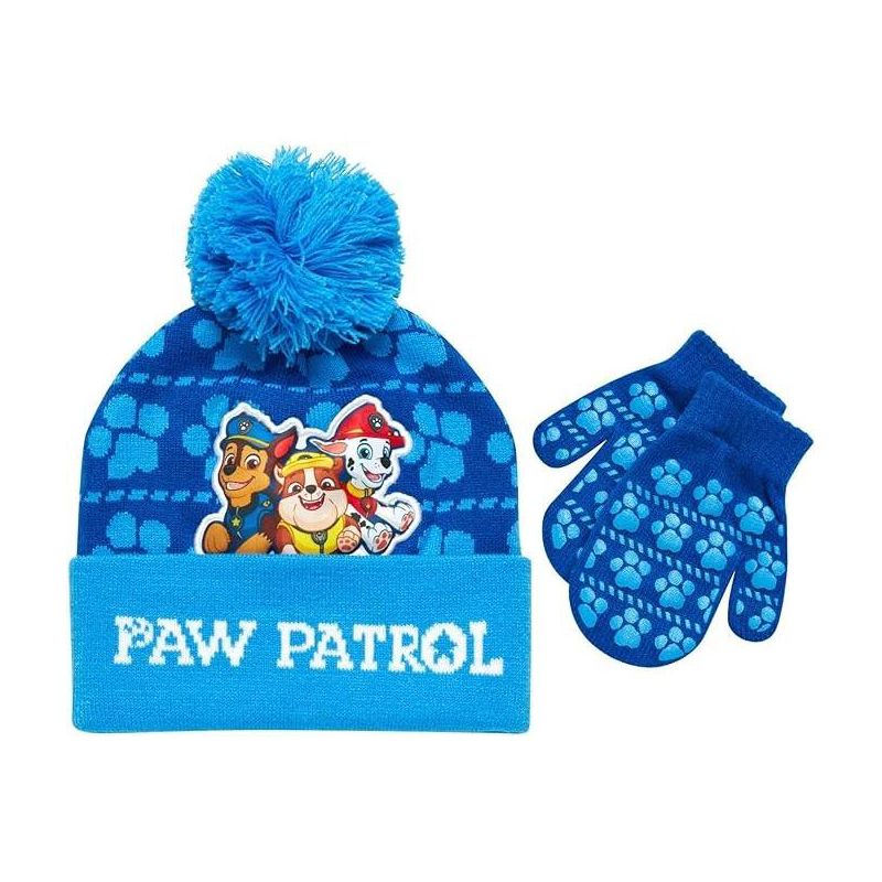 Paw Patrol Boys Winter Hat and Mitten or Glove Set, Kids Ages 2-7, 1 of 6