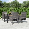 vidaXL Patio Dining Set Outdoor Dining Set Table and Chair Set for Garden - 63" Table Length Gray and Black 4 Pieces - 2 of 4