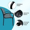 TiramisuBest 45.7in. Patio Bench Black Steel and WPC,Black - 4 of 4