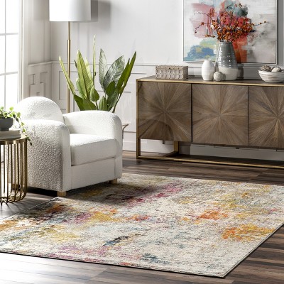 Colorful Abstract Multicolor 4' x 6' Kids Area Rug