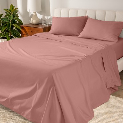 300 Thread Count Organic Cotton Percale Bed Sheet Set by Bare Home