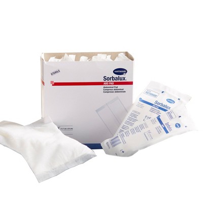 Sorbalux ABD Pad, Sterile, 1-Ply Abdominal Pad, 5 in x 9 in, 25 Count, 16 Packs, 400 Total