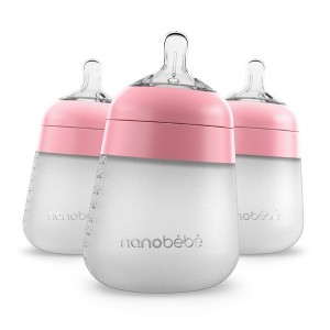 nanobebe Flexy Silicone Baby Bottle Anti-Colic Nipple, Soft Silicone Body, Stable Base - 9oz - 1 of 4