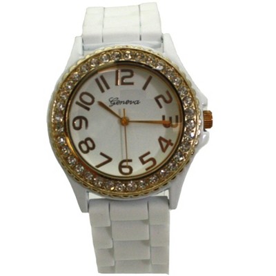 Olivia Pratt Every Day Silicone and Rhinestones Colorful Women Watch