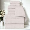 Zero Twist Waffle Textured Cotton Medium Weight Towel Set by Blue Nile Mills - 2 of 4