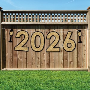 Big Dot of Happiness New Year's Eve - Gold - 2026 New Years Eve Party Decorations - 2026 - Outdoor Letter Banner - 1 of 4